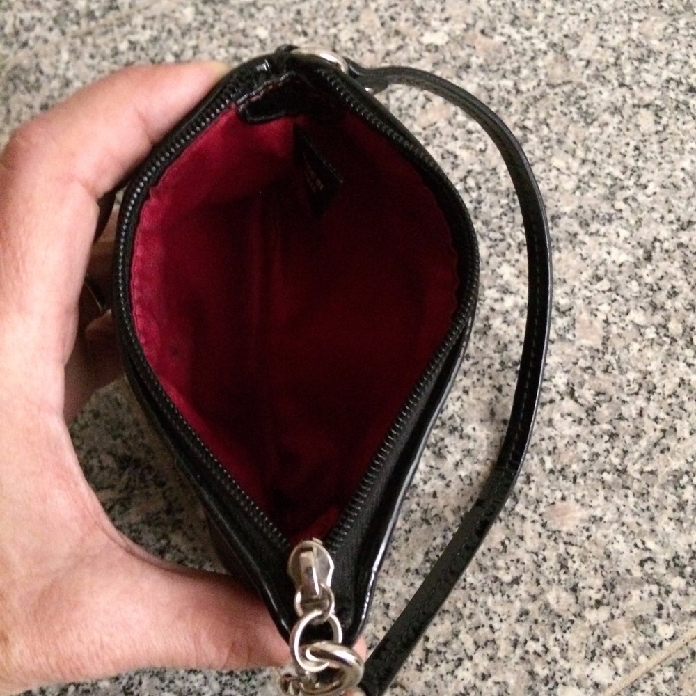 Signature "C" Black Canvas Wristlet - Picture 4 of 5